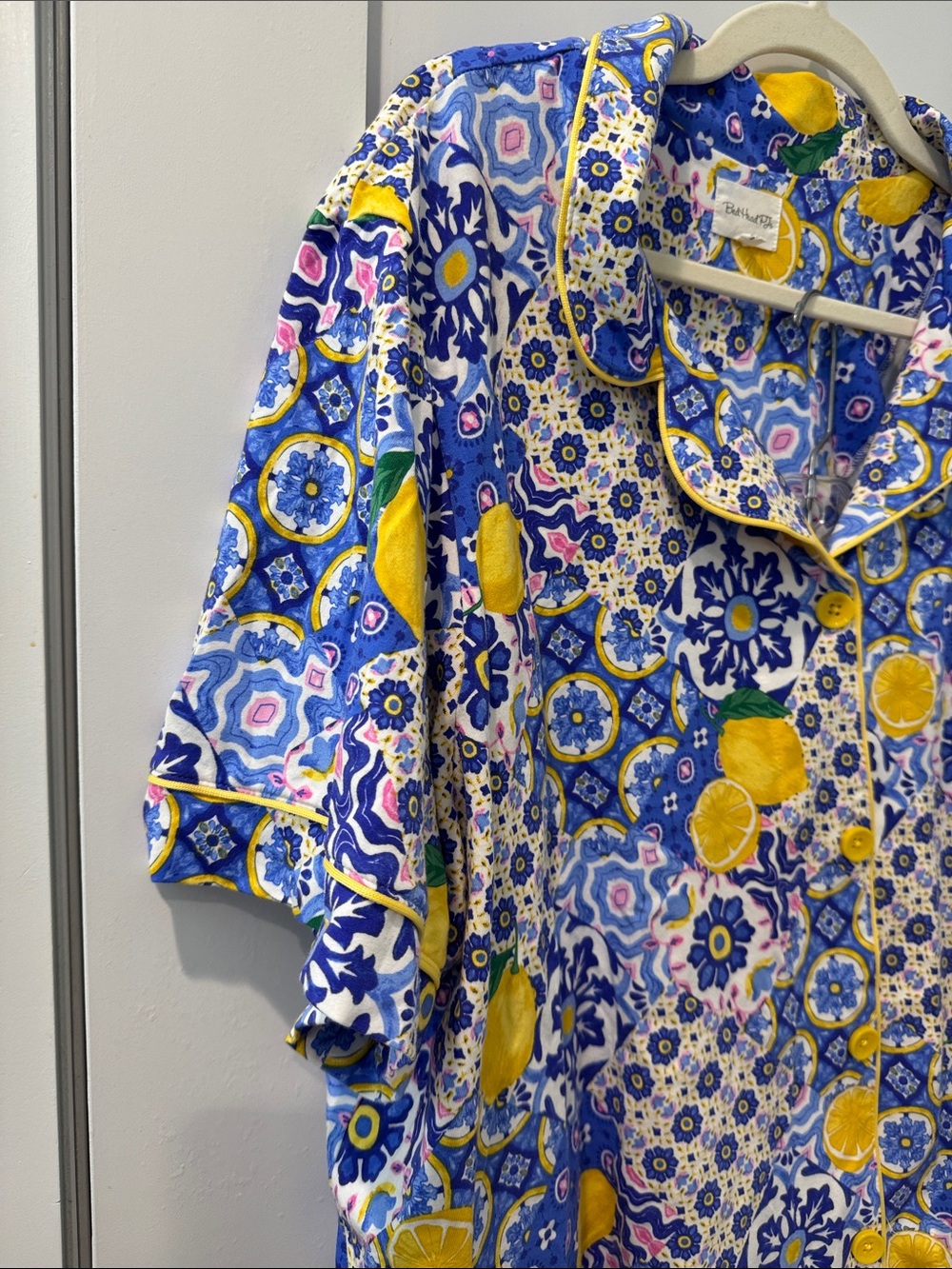 BedHead Blue and Yellow Lemon Print women’s PJ Set - Picture 4 of 5